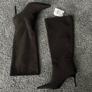 Zara Rhinestone Knee High Boots